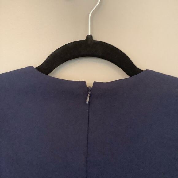 CALVIN KLEIN Navy 3/4 Sleeve Crew Neck Above The Knee Dress - Picture 8 of 9